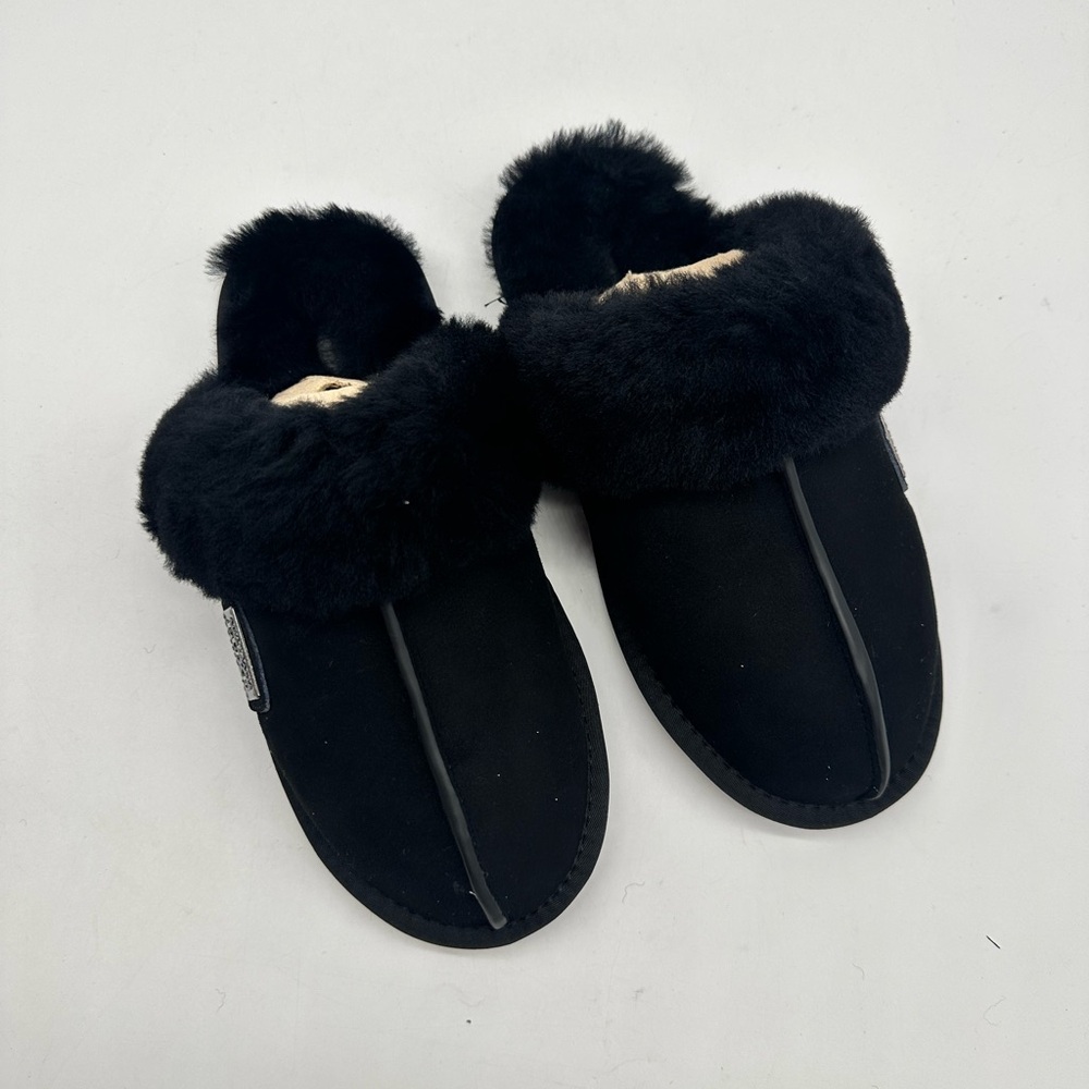 Australia Luxe Collective Black Suede & Shearling Slippers - NWT - XS size 5 - Picture 6 of 12